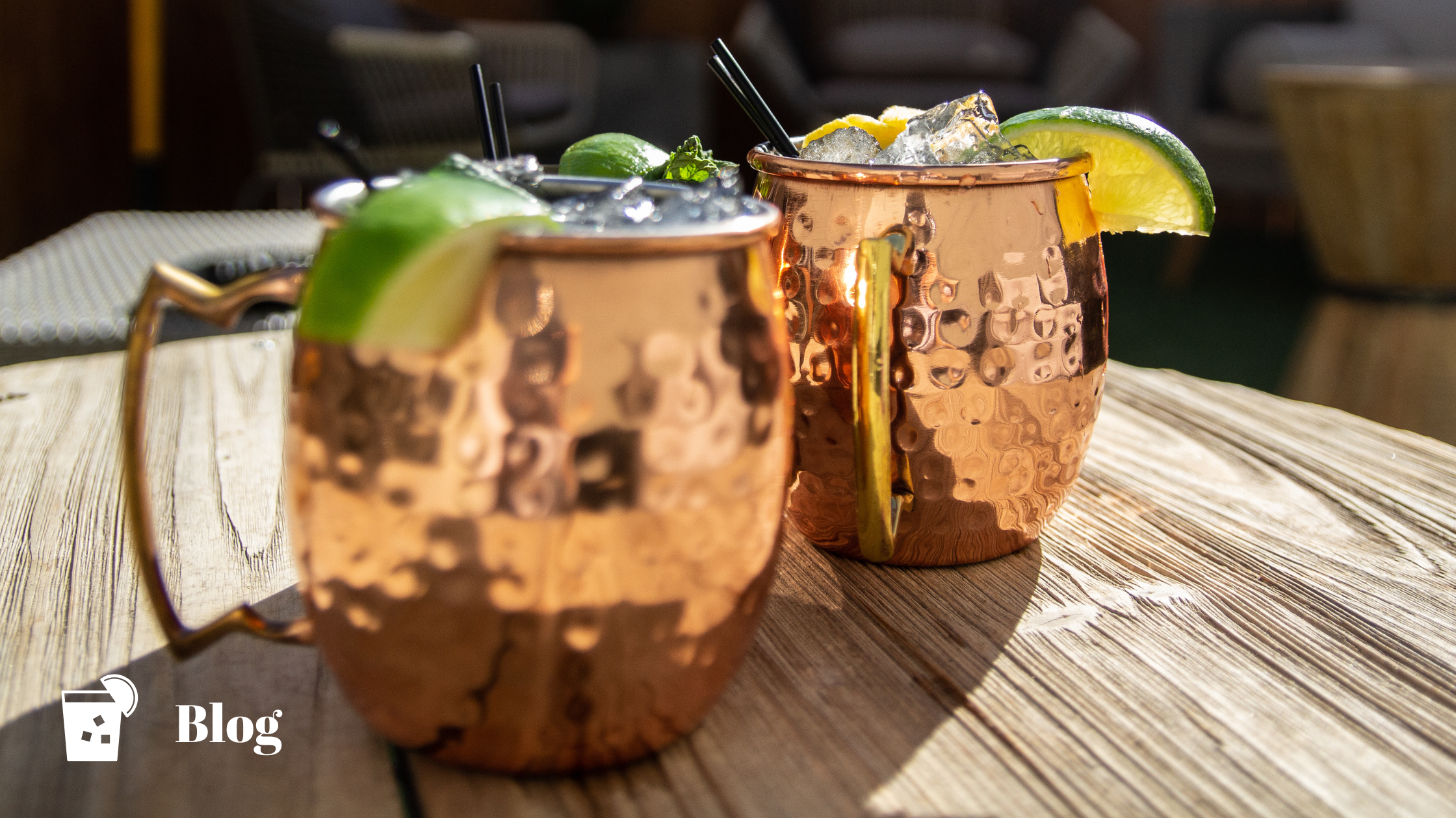 Iced tea mules on picnic table